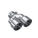 3\'\' ID / Dual 4\'\' OD Out Staggered L 9.37in / R 9.87in Single Wall T304 SS Universalt Utblås MBRP