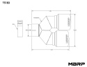 3\'\' ID / Dual 4\'\' OD Out Staggered L 9.37in / R 9.87in Single Wall T304 SS Universalt Utblås MBRP