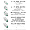 Fuel Log Fördelningsblock 4 Anslutningar AN-8 ORB Nuke Performance