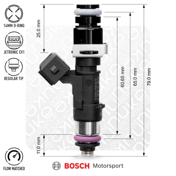 Bosch Spridare 2200cc NGI2 65mm (EV14L) 5 st Flödesmatchade Nuke Performance i gruppen Tuning / Bränslesystem / Spridare hos DDESIGN Scandinavia AB (nuke-130-05-220)