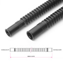 Korrugerad Bränsleslang för Tankmontering Svart Nylon Ø8/10mm 500mm Nuke Performance