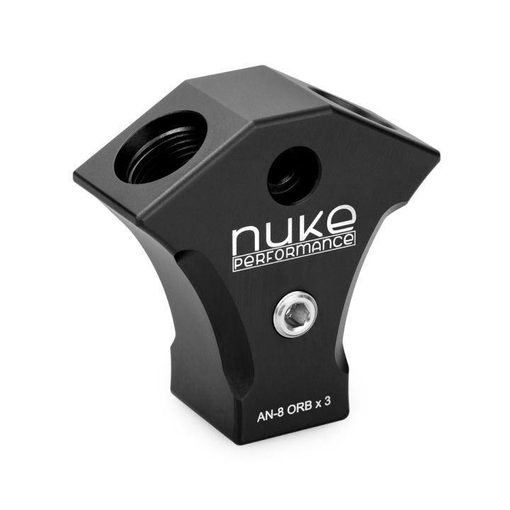 Y-fördelningsblock AN-8 ORB (3x) Nuke Performance i gruppen Tuning / AN-Kopplingar, Slang & Tillbehör / AN Komponenter / T-Kors & Y-Kors hos DDESIGN Scandinavia AB (nuke-410-01-201)