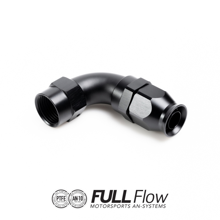 PTFE Slangkoppling Full Flow AN-10 90° Nuke Performance i gruppen Tuning / AN-Kopplingar, Slang & Tillbehör / AN Slangkopplingar / AN Slangkopplingar PTFE hos DDESIGN Scandinavia AB (nuke-810-09-110)