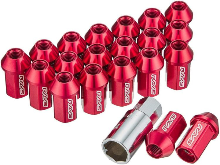 Rays Dura-Nut L42 Rak M14x1.5 Hjulmuttrar Set 16+4 Låsmuttrar - Röd i gruppen Universala produkter / Fälgar & Däck / Hjulbultar & Muttrar & Pinnbultar / Hjulmuttrar hos DDESIGN Scandinavia AB (rayWDURA4214150R)