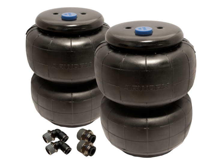 Paket 2x Luftbälgar Airworx 2500 Inkl. Luftkopplingar i gruppen Universala produkter / Chassi / Luftfjädring / Lösa delar för luftfjädring / Luftbälgar hos DDESIGN Scandinavia AB (set-AIRW2500)