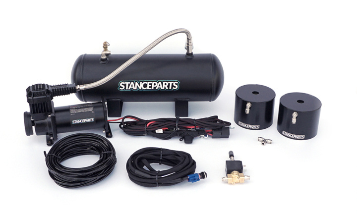 Air Cups För Coilovers Främre Kit (1 Par med kompressor, med tank) Stanceparts i gruppen Universala produkter / Chassi / Chassidelar & Reservdelar för coilovers / Air Cups - Lift kit till coilovers hos DDESIGN Scandinavia AB (stp3002)