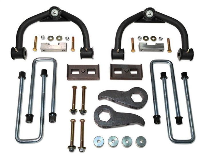 Chevy Silverado 2500HD / 3500 / GMC Sierra 2500HD / 3500 2011-2019 3.5\'\' Höjningskit med Övre Länkarmar, Torsion Bars Keys & Bakre Block / U-Bultar (Inkl. Främre Dämpare Relocating Bracket Tuff Country i gruppen Välj bilmodell hos DDESIGN Scandinavia AB (tuf13085KN)