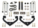 Chevy Silverado 2500HD / 3500 / GMC Sierra 2500HD / 3500 2011-2019 3.5\'\' Höjningskit med Uni-Ball Övre Länkarmar, Torsion Bars Keys & Bakre Block / U-Bultar (Inkl. Främre Dämpare Relocating Bracket) Tuff Country