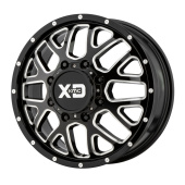 wlp-XD843208893127 XD Series Grenade Dually 20X8.25 ET127 8X210 154.30 Gloss Black Milled - Front (1)